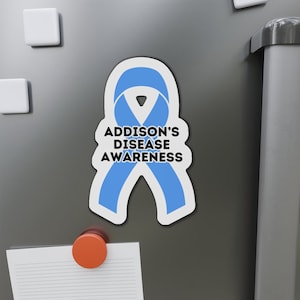 Addison's Disease Awareness Ribbon Magnet, Light Blue Ribbon - Etsy