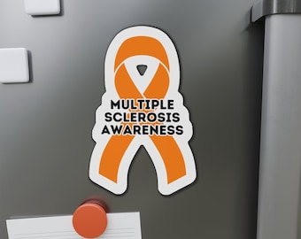 Multiple Sclerosis Awareness Ribbon Magnet, Orange Ribbon Car Magnet