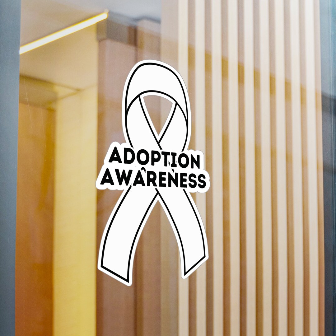 Adoption Ribbon Color Adoption Awareness White Ribbon Vinyl Decal, Adoptive Parents - Etsy