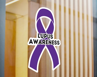 Lupus Awareness Ribbon Vinyl Decal, Purple Awareness Ribbon, Lupus Warrior, Lupus Ribbon Car Decal