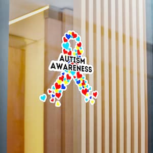 Autism Awareness Ribbon Vinyl Decal, Colorful Awareness Ribbon, Autism Warrior, Autism Support Car Decal