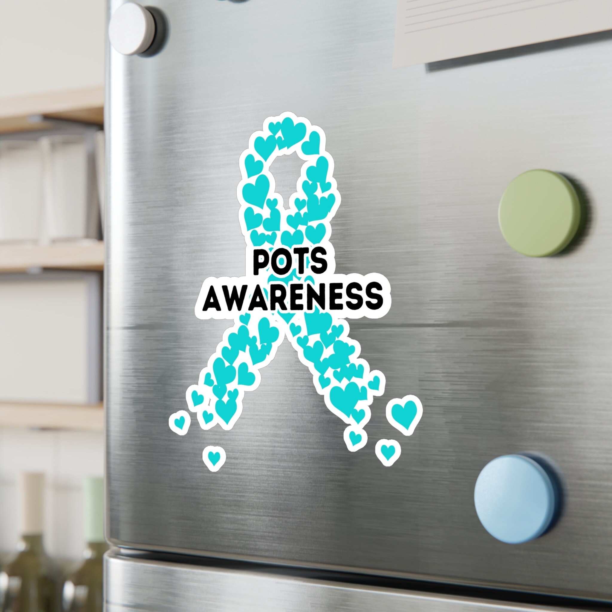 POTS Awareness Ribbon Vinyl Decal, Turquoise Awareness Ribbon, POTS ...