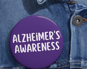 Alzheimer's Awareness Purple Pin Buttons