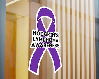 Hodgkin's Lymphoma Awareness Ribbon Vinyl Decal, Purple Ribbon Sticker