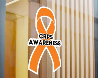 CRPS Awareness Ribbon Vinyl Decal, Orange Ribbon Car Decal, Complex Regional Pain Syndrome