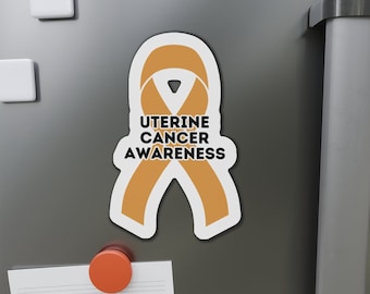 Uterine Cancer Awareness Ribbon Magnet, Peach Ribbon Car Magnet
