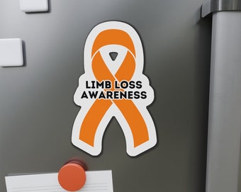 Limb Loss Awareness Ribbon Magnet, Amputee Orange Ribbon Car Magnet