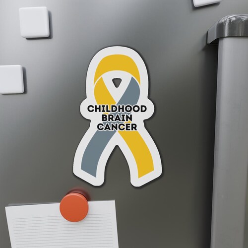 Ruban magnétique de sensibilisation au cancer du cerveau chez les enfants, ruban magnétique doré et gris pour voiture