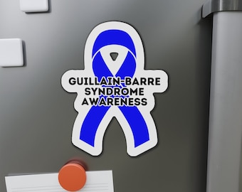 Guillain-Barre Syndrome Awareness Ribbon Magnet, Blue Ribbon Car Magnet, GBS Awareness