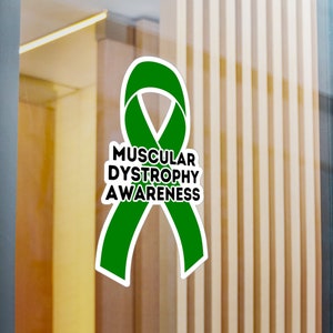 Muscular Dystrophy Awareness Ribbon Vinyl Decal, September Green Ribbon