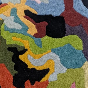 Handmade Woolen Floral Rug: Multi-colored Irregular Shape - Etsy