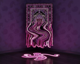 Hand-Tufted Wool Rug: Melting Magenta Floral Area Rug