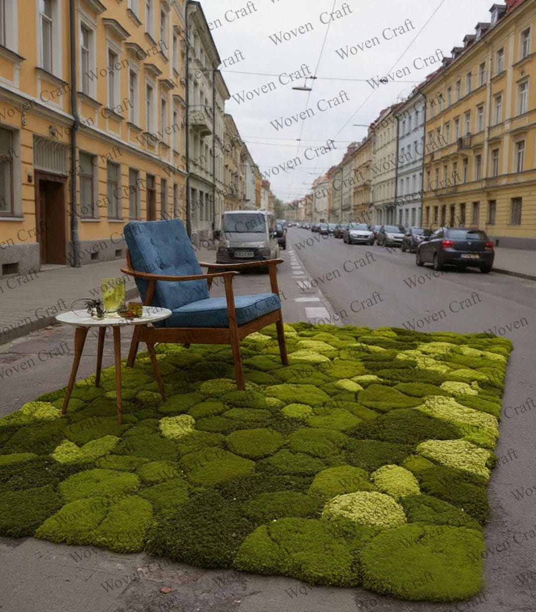 Hand Tufted Wool Moss Rug, Green Forest Texture, Abstract Handmade - Etsy