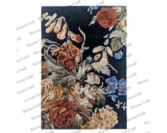 Hand-Tufted Floral Wool Rug: Vintage-Style Home Decor