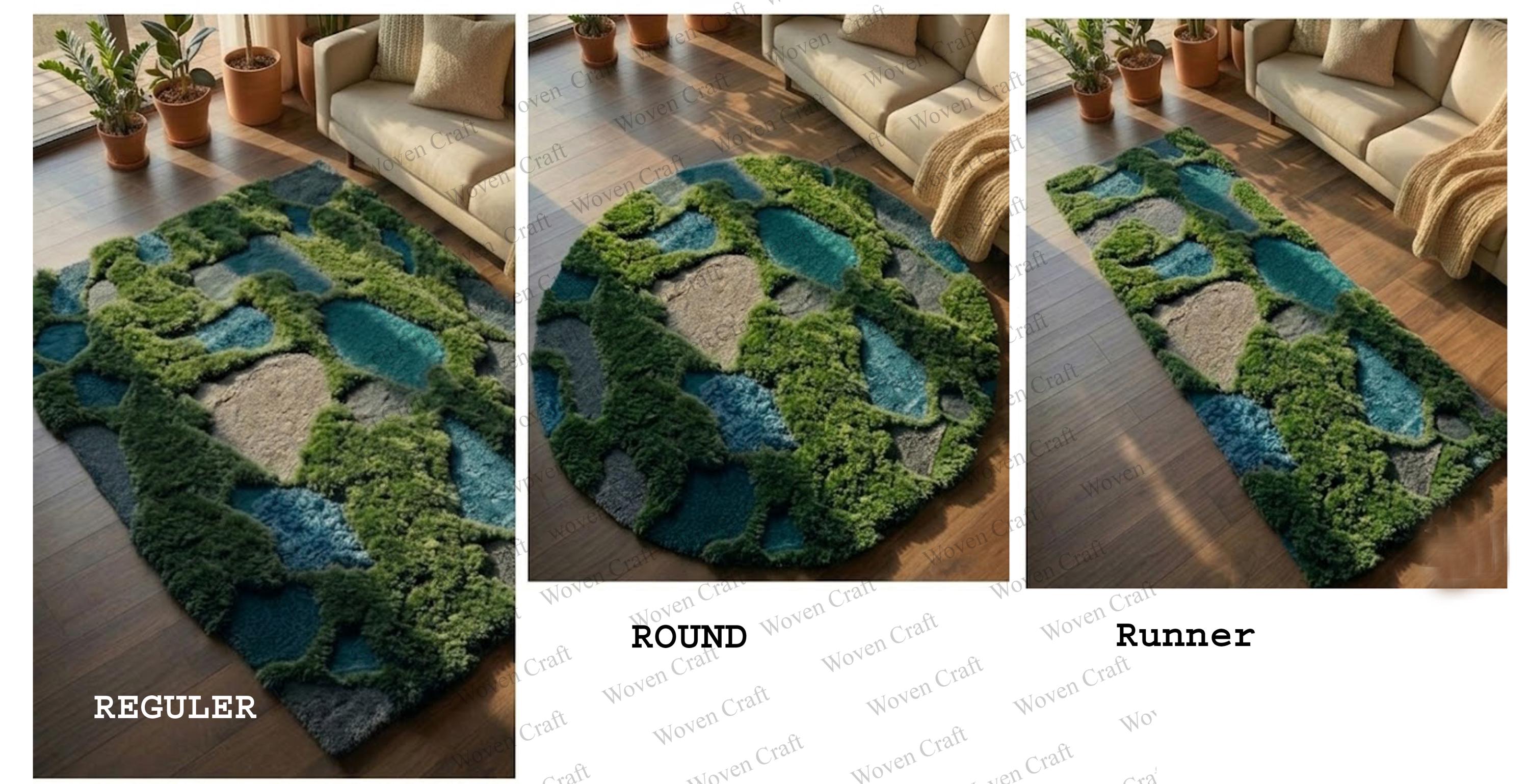 Stone Path Rug Hand Tufted Moss Rug, Organic Stone Path Nature Style Area Rug - Etsy ...