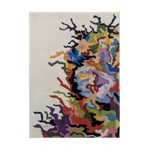 Handmade Woolen Floral Rug: Multi-colored Irregular Shape - Etsy