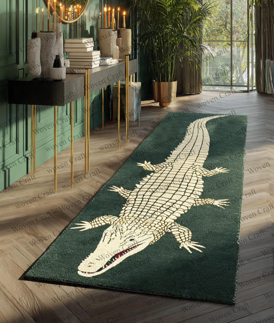 Hand-tufted Wool Alligator Rug: Modern Animal Design Carpet - Etsy