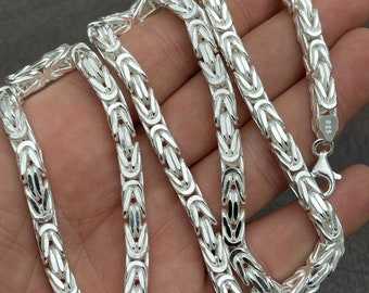 スターリングシルバー製ビザンチンチェーン、925シルバー製ビザンチン