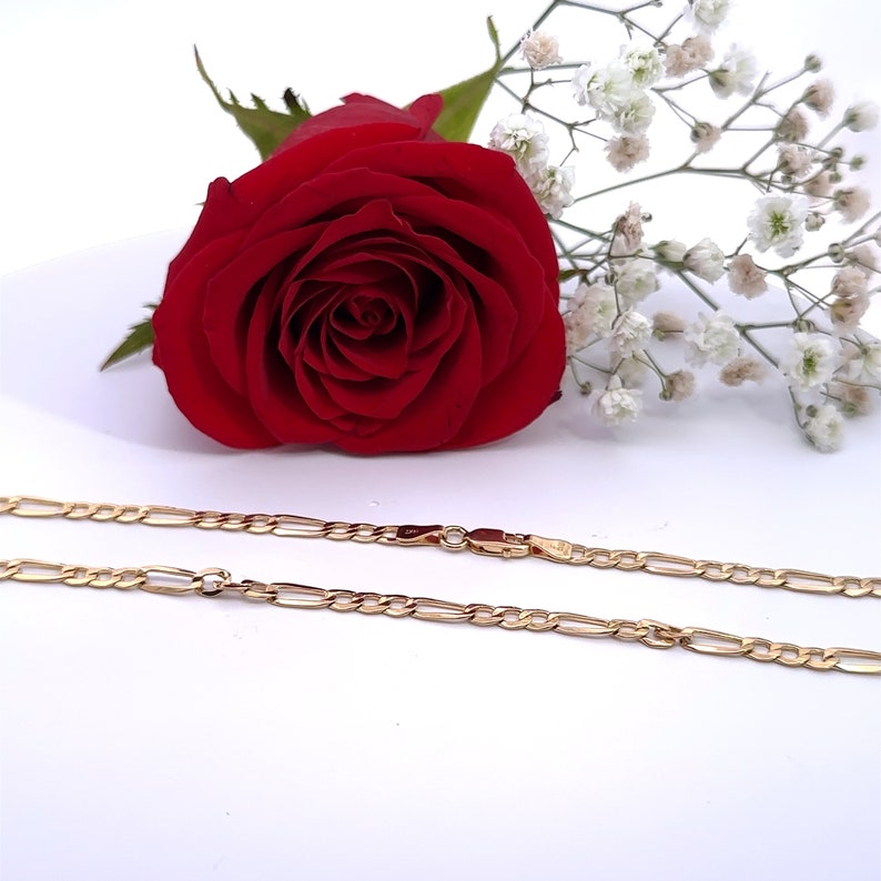 14K Gold Figaro Chain 14kt Gold Chain real Gold Chain 2mm Etsy