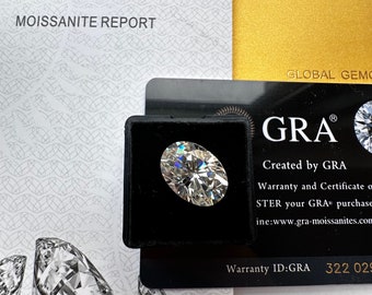 GRA Certified Loose Moissanite Oval Cut Stones D VVS1 All Sizes