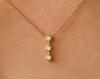 Collana con pendente in moissanite VVS2 in oro massiccio 14k, collana con ciondolo di diamanti, regalo di nozze, fidanzamento, anniversario, regali per lei