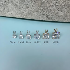 Certified Asscher Cut Solitaire 14K Solid Gold • Moissanite Pendant • 14k Gold • Solitaire Pendant • Asscher Pendant 5-9mm All Sizes