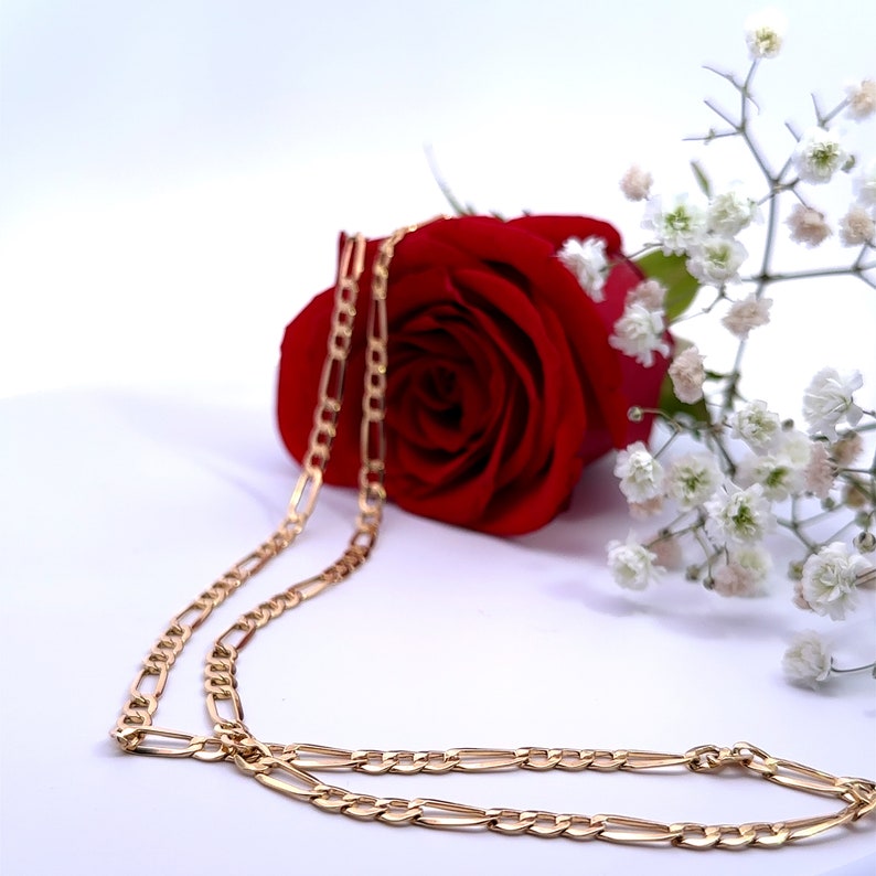 14K Gold Figaro Chain 14kt Gold Chain real Gold Chain 2mm Etsy