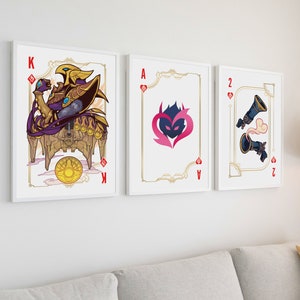 Cartazes de cartas de baralho League of Legends, cartaz de League of Legends, League of Legends, cartaz de LoL, arte de League of Legends, presentes de League