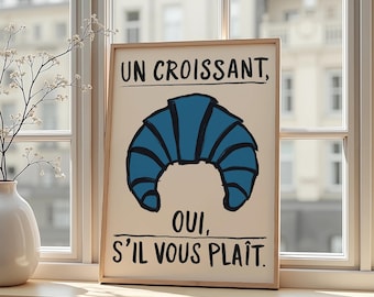 Croissant Poster – French Breakfast Kitchen Wall Art