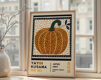 Yayoi Kusama Pumpkin Poster – Japanese Pop-Art Illustration for Museum-Style Wall Décor