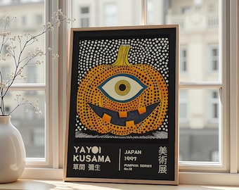 Yayoi Kusama Cyclops Pumpkin Poster – Japanese Abstract Pumpkin Pop-Art for Museum-Style Wall Décor