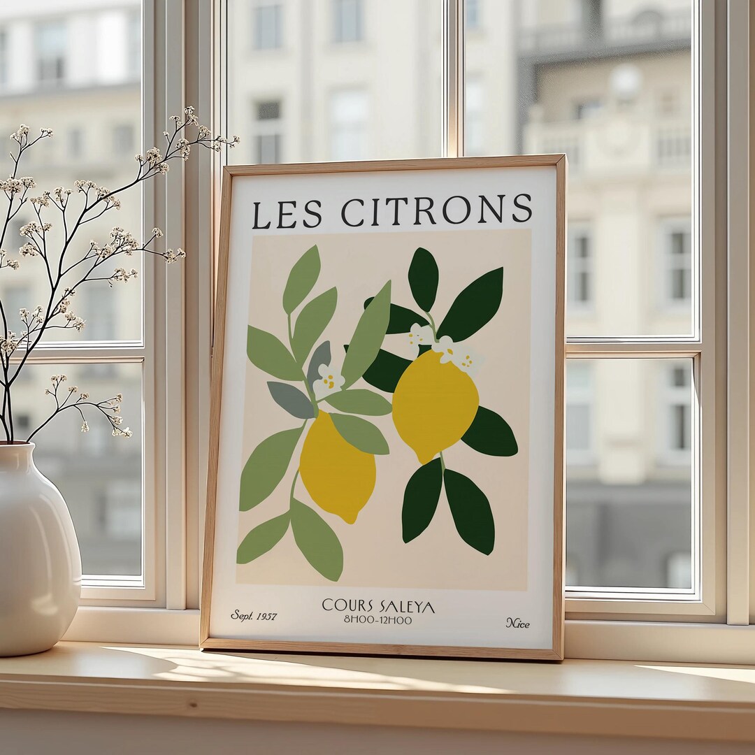 Les Citrons Poster – French Lemon Kitchen Wall Art - Etsy