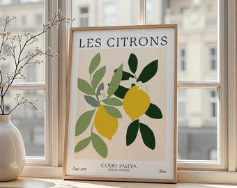 Les Citrons Poster – French Lemon Kitchen Wall Art
