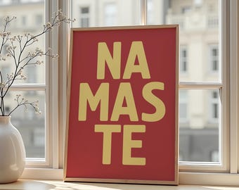 Namaste Poster: Minimalist Boho Meditation Art (Framed & Unframed)