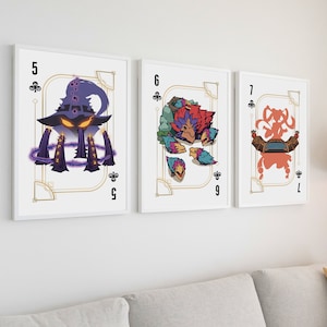 Cartazes de cartas de baralho League of Legends, cartaz de League of Legends, League of Legends, cartaz de LoL, arte de League of Legends, presentes de League
