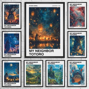 Studio Ghibli My Neighbor Totoro Posters Sets My Neighbor Totoro Poster Hayao Miyazaki Wall Art Prints