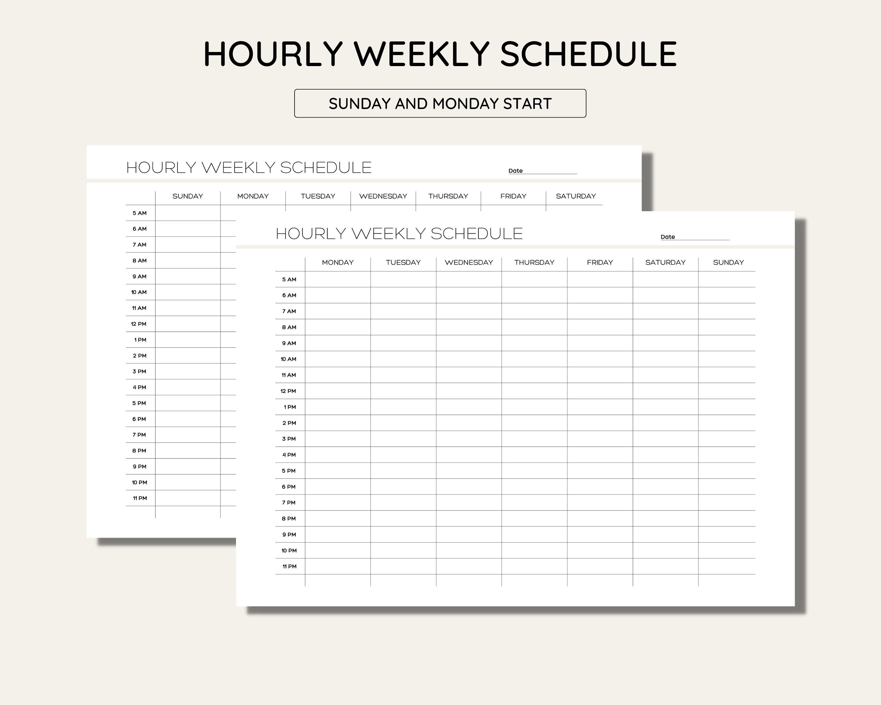 hourly-weekly-schedule-landscape-weekly-planner-printable-etsy
