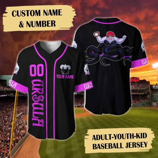 Villain Octopus 3D Printed Shirt, Custom Name And Number Birthday Gift, Personalized Villain Sea Woman Baseball Outfit, Evil Character Top