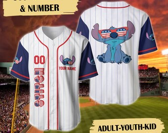 Personalisierte glückliche Unabhängigkeitstag 4. Juli 3D-Baseball Jersey-Shirt, 4. Juli Baseball-Shirt, Kind Erwachsene Jersey, Urlaub Reise Shirt