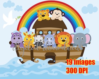 Noah Clipart, Noahs Ark, Noah Ark, Christian Wall Art, Nursery, Noah Wall Art, Christian Decal, Noah Digital, WA003
