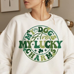 My dogs are my lucky charms png, dog mom shirt, dog lover shirt, Dog St patricks png, Lucky Dog Mom Png, St. Patrick's Day Png, Clover Png