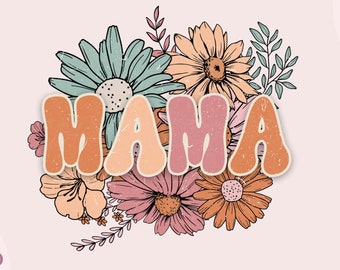 Mama png, floral mama png, pregnancy announcement, new mom png, retro mama png, boho mama png Mama designs Mama Shirt Design mothers day png