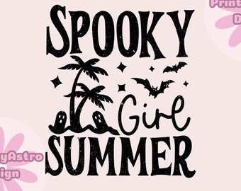 Spooky girl summer png, Goth Summer, Spooky Girl, Halloween Summer png, halloween design, funny halloween, retro halloween png, Cute girl