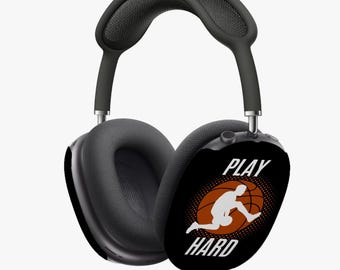 AirPod Max Cases, Basketball Play Hard Design, Sports Accessories, Protective Cover, Gift for Athletes, Earbud Holder