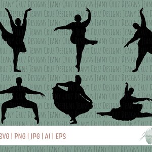 Ballerina - Digital Download - Silhouette - Dancer - Ballet - Vector Graphics - Pack of 6 - AI - jpg - png - svg - eps - ai