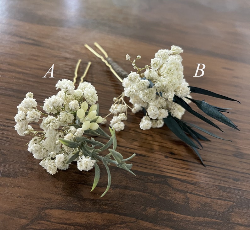 Baby's Breath Crown Dried Flower Crown brunt White bridesmaid Crowns image 6