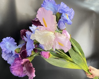Artificial Iris Flower Stems, Wedding Home Decor, 76cm