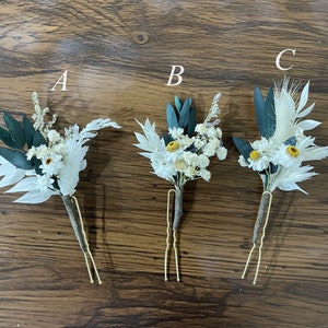 Couronne de fleurs séchées blanches, cadeau de fleurs de demoiselle d'honneur, couronne de cheveux rustique et bohème, couronne de petite fille, accessoire de cheveux de mariée, couronne de fiançailles image 8