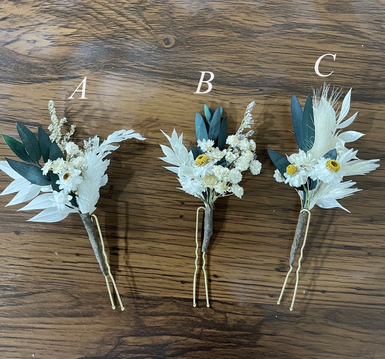 Couronne de fleurs séchées blanches, cadeau de fleurs de demoiselle d'honneur, couronne de cheveux rustique et bohème, couronne de petite fille, accessoire de cheveux de mariée, couronne de fiançailles image 8