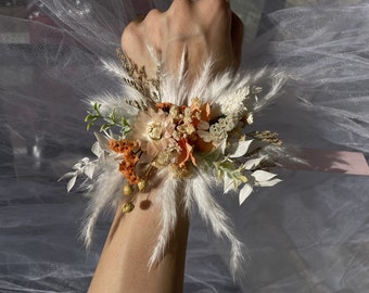 Dry Flower Bracelet, Bridesmaid Bracelet, Puwei Bracelet, Artificial Flower Bracelet